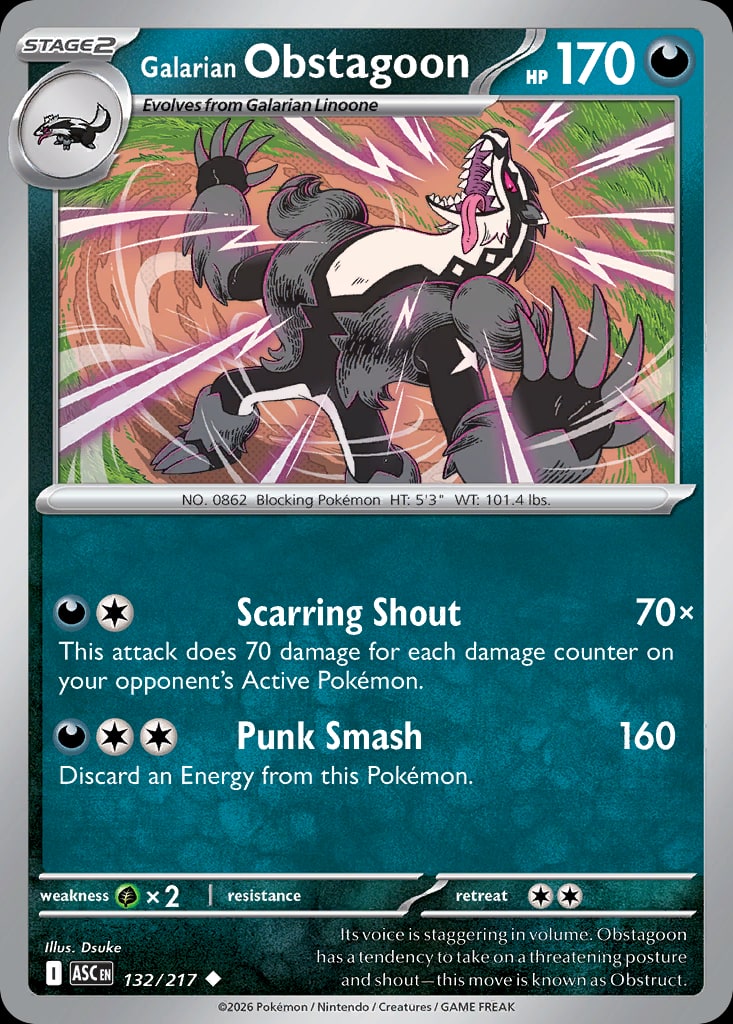 Galarian Obstagoon - Catalogusvoorbeeld