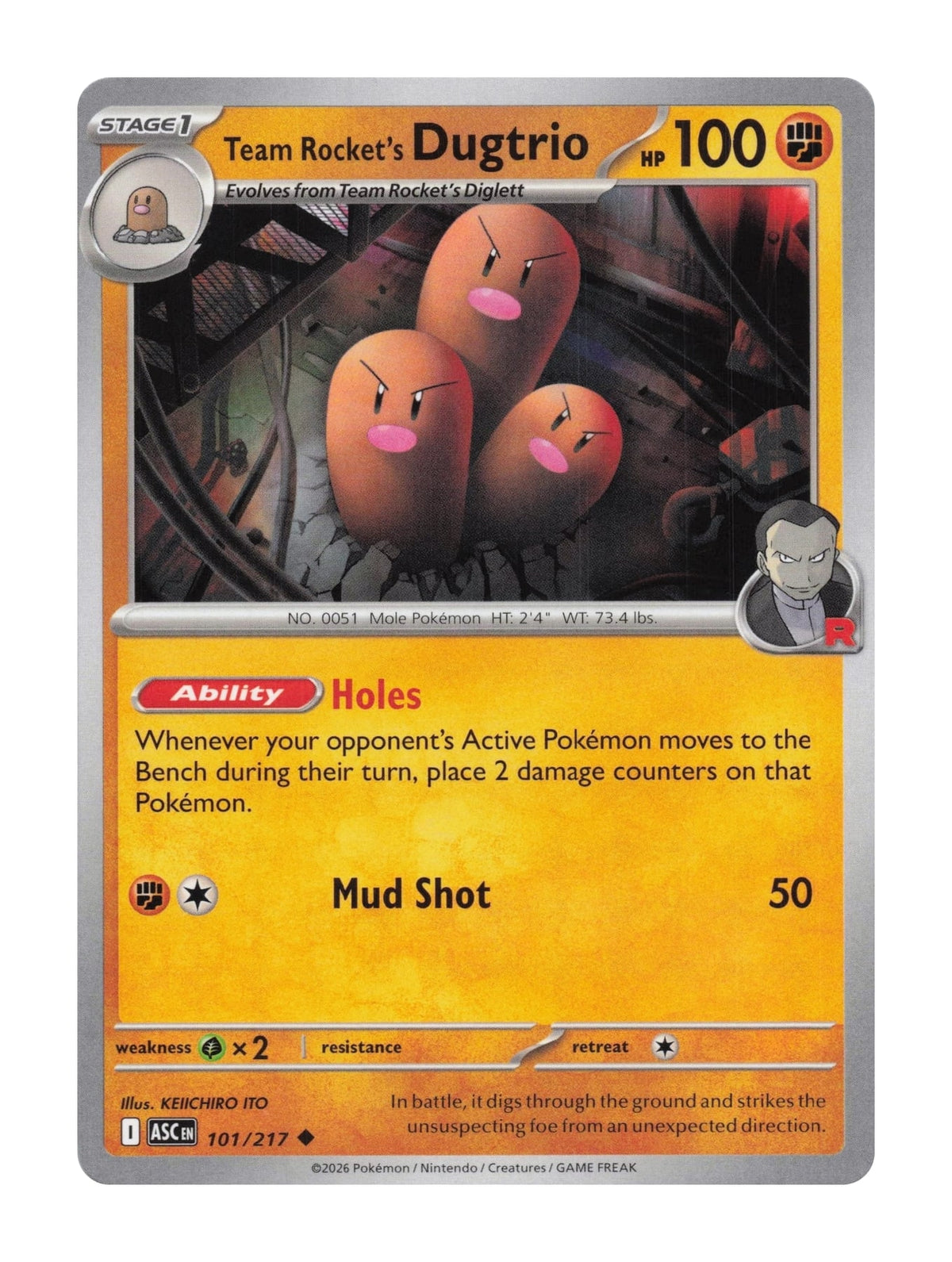 Team Rocket's Dugtrio - NM front