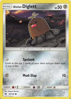 Pokémon Alolan Diglett 86 – Sun Moon (SUM)