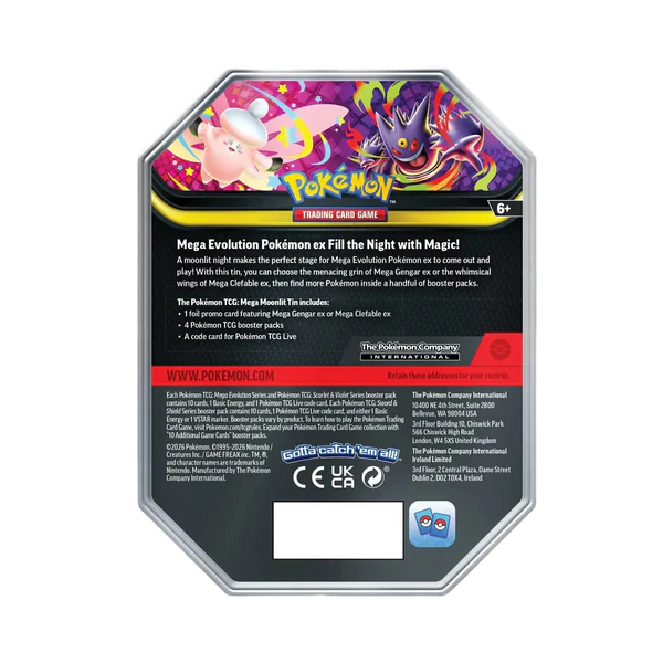 Mega Moonlit Tin - Mega Gengar ex, Tin, Pokémon TCG